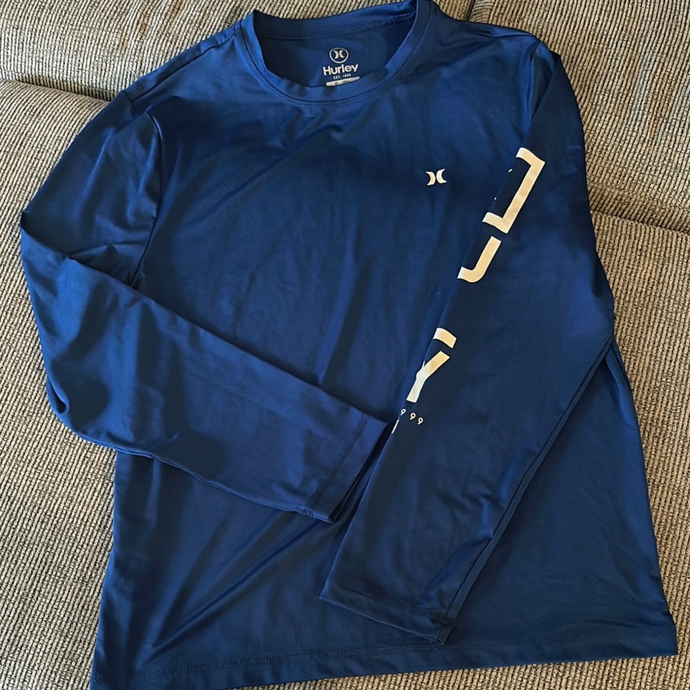 Hurley Men's Blue Long Sleeve rashguard
